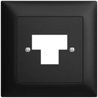Frontset EDIZIOdue schwarz 88×88mm 3×RJ45