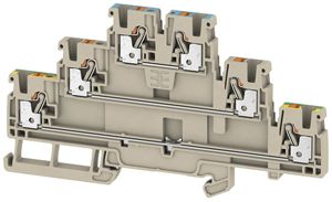 Mehrstock-Reihenklemme WM A3T 2.5 N-FT-PE PUSH IN 2.5mm² 3 Etagen be/or