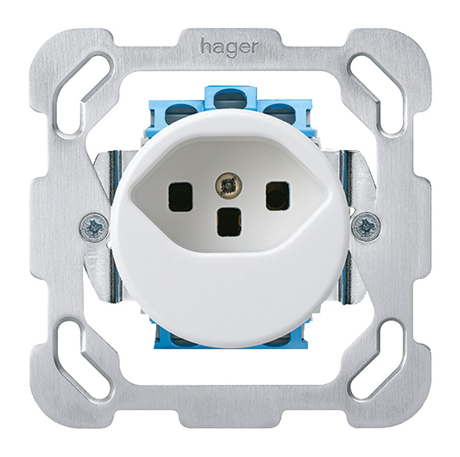 Insert pour prise ENC basico type 23 BM plaque de fixation bornes à vis blanc