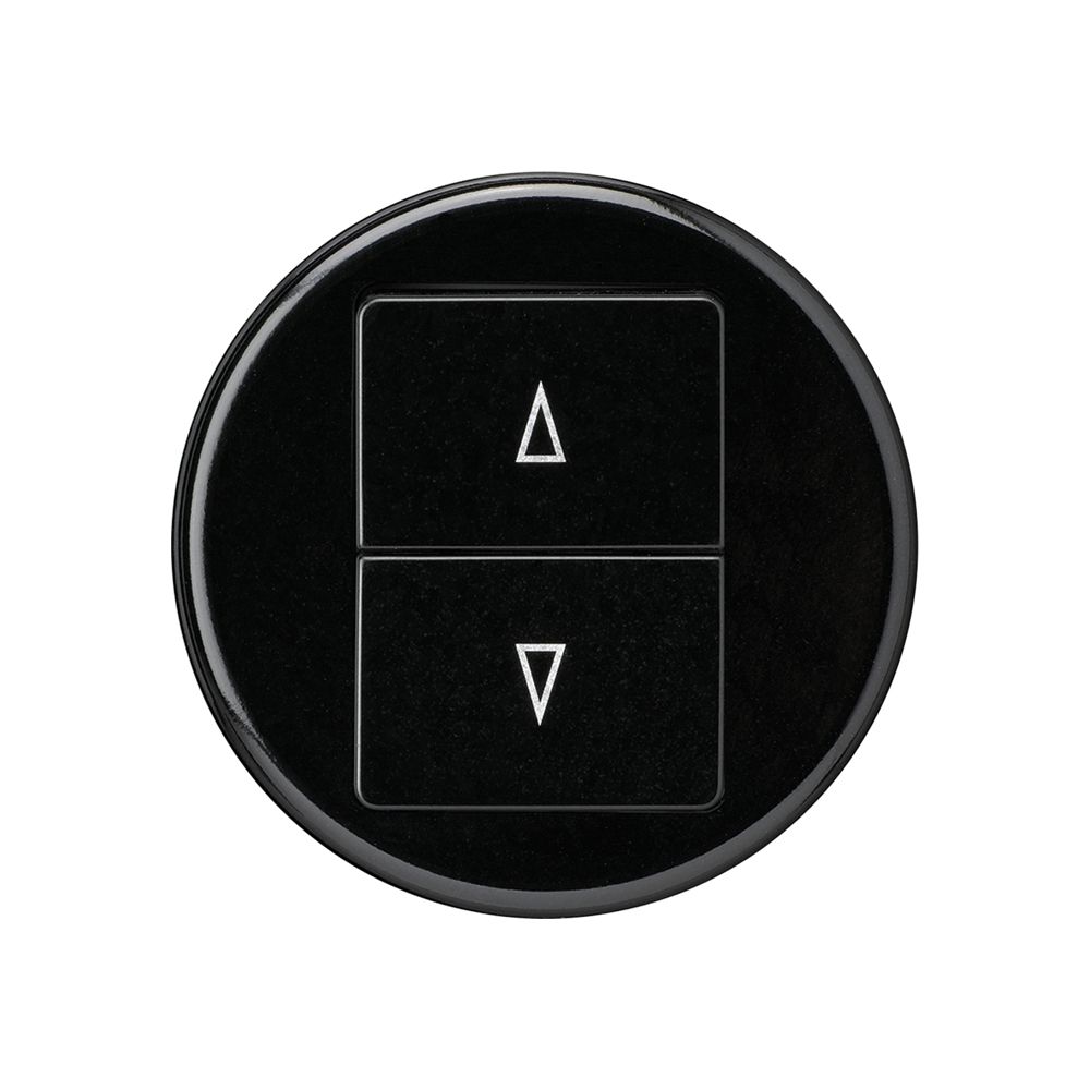 Pulsante per tapparella basico nero con 2 tasti di comando