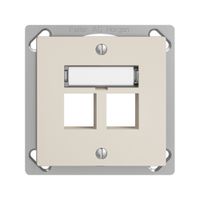 Kit montaggio INS EDIZIOdue FM.TE, uscita dritta, per 2×Keystone, crema