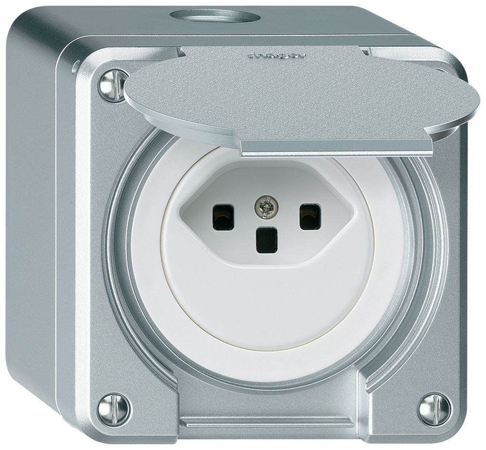 AP-Steckdose robusto Typ 23 aluminium