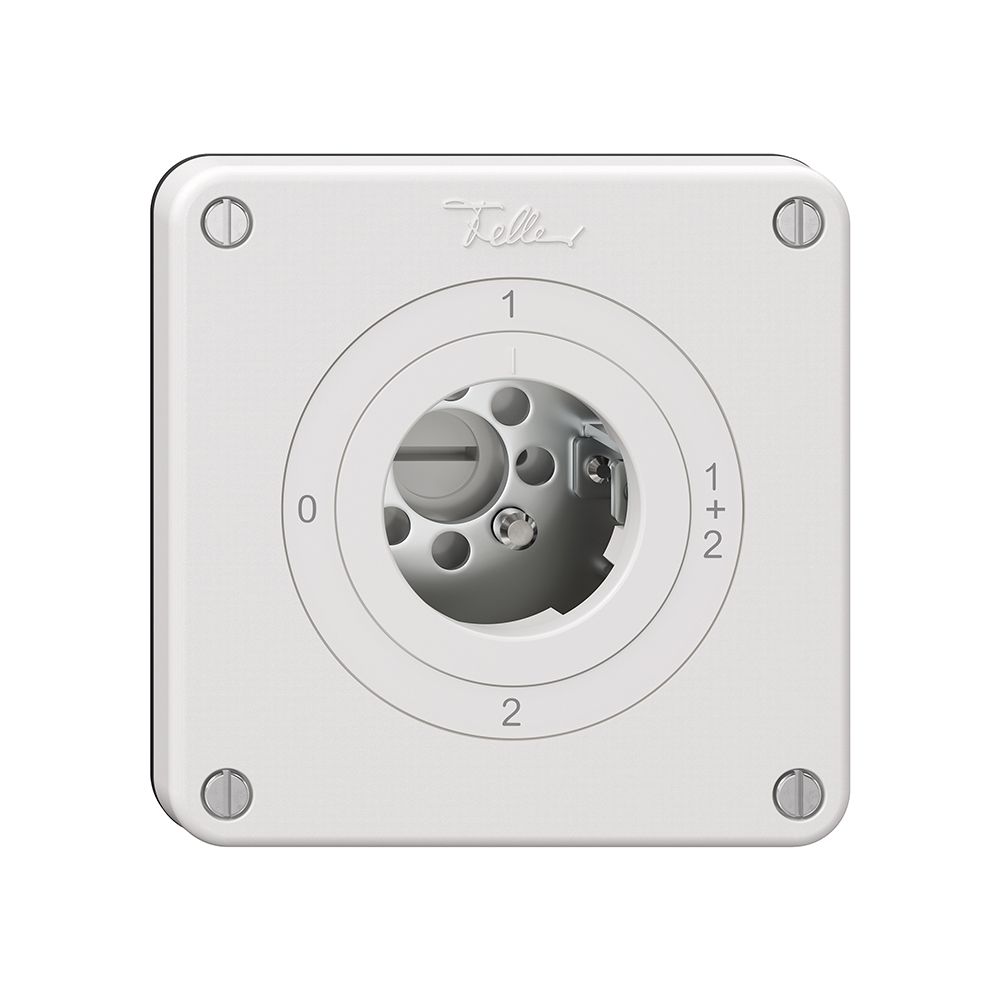 Interrupteur rotatif NEVO, 1/1 L, sans cylindre, KS, 0-1-1+2-2, blanc