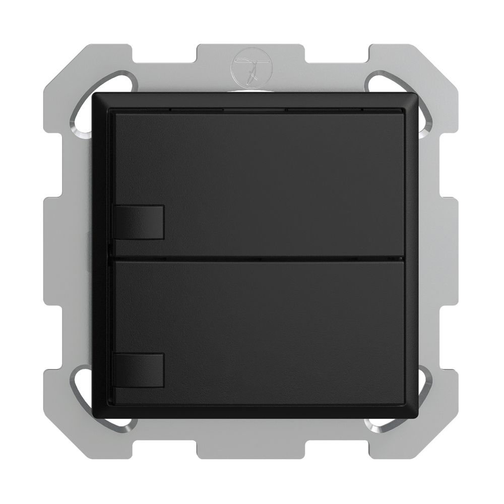 Poussoir ENC KNX 2× EDIZIOdue noir RGB sans LED