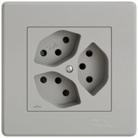 Prise ENC EDIZIO.liv SNAPFIX® 3×T13 1×S avec shutter grc