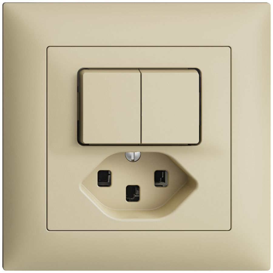 UP-Kombination 1/3+3/1L+T23 vanille, 16A EDIZIOdue