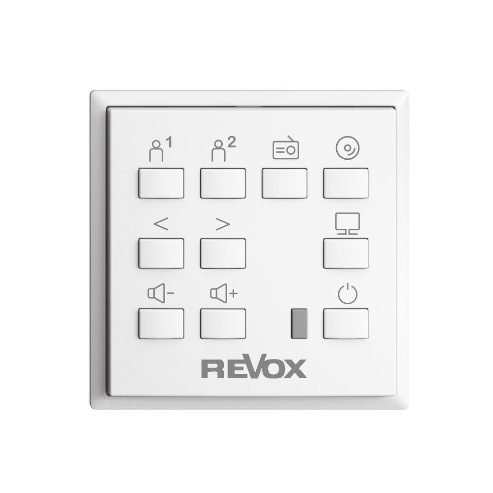 Commande murale EDIZIOdue pour Voxnet F, avec 10 bout., LED, IR, blanc