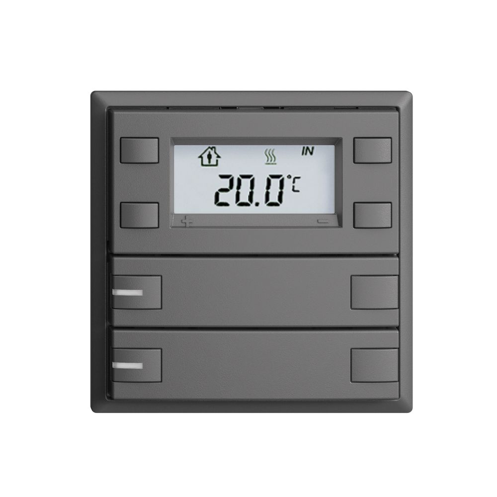 Pulsante RTH INC KNX 2×EDIZIOdue F grigio scuro, con LED RGB