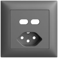 UP-Montageset Feller EDIZIOdue für Steckdose USB 2×Typ C + Typ 13 dunkelgrau