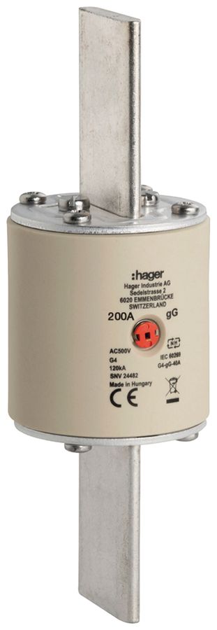 Fusibile HPC Hager SEV G4 500V AC 200A gG indicatore centrale