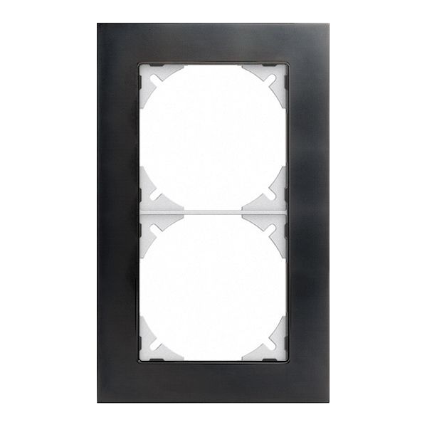 Abdeckrahmen EDIZIOdue prestige 2×1 schwarzgold poliert