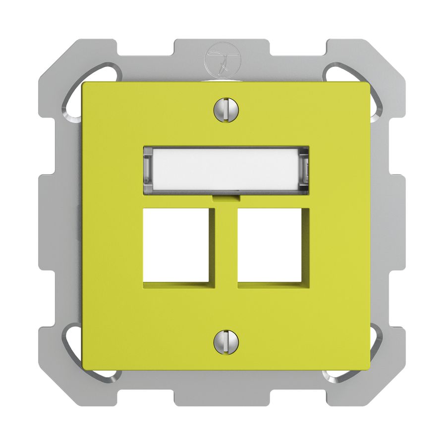 Kit de montage ENC EDIZIOdue FM, sortie droite, pour 2×Keystone, lemon