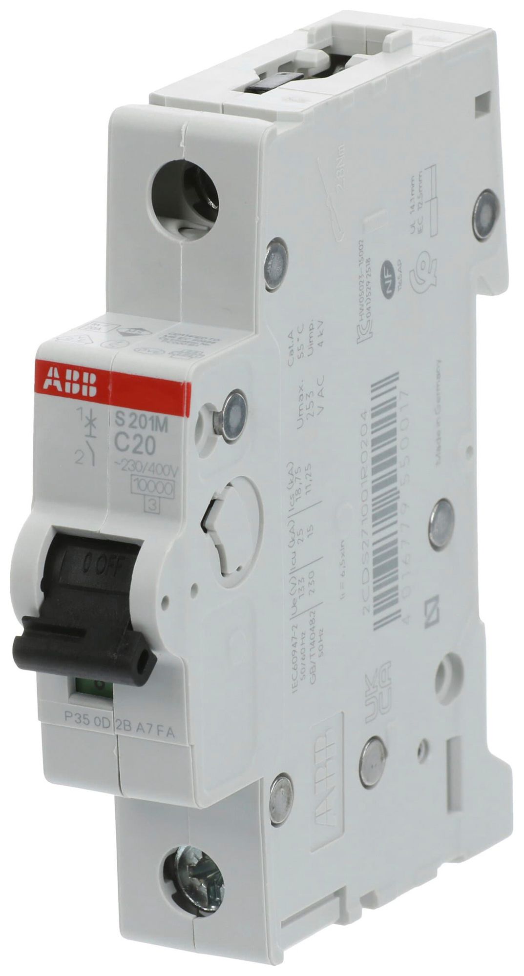 Disjoncteur ABB S201M-C20 20A C 10kA
