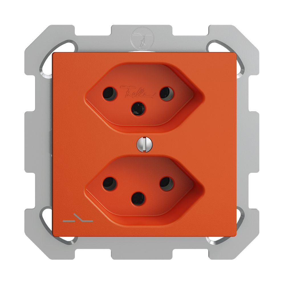 Prise ENC EDIZIOdue 2×T13 orange 1×S avec shutter