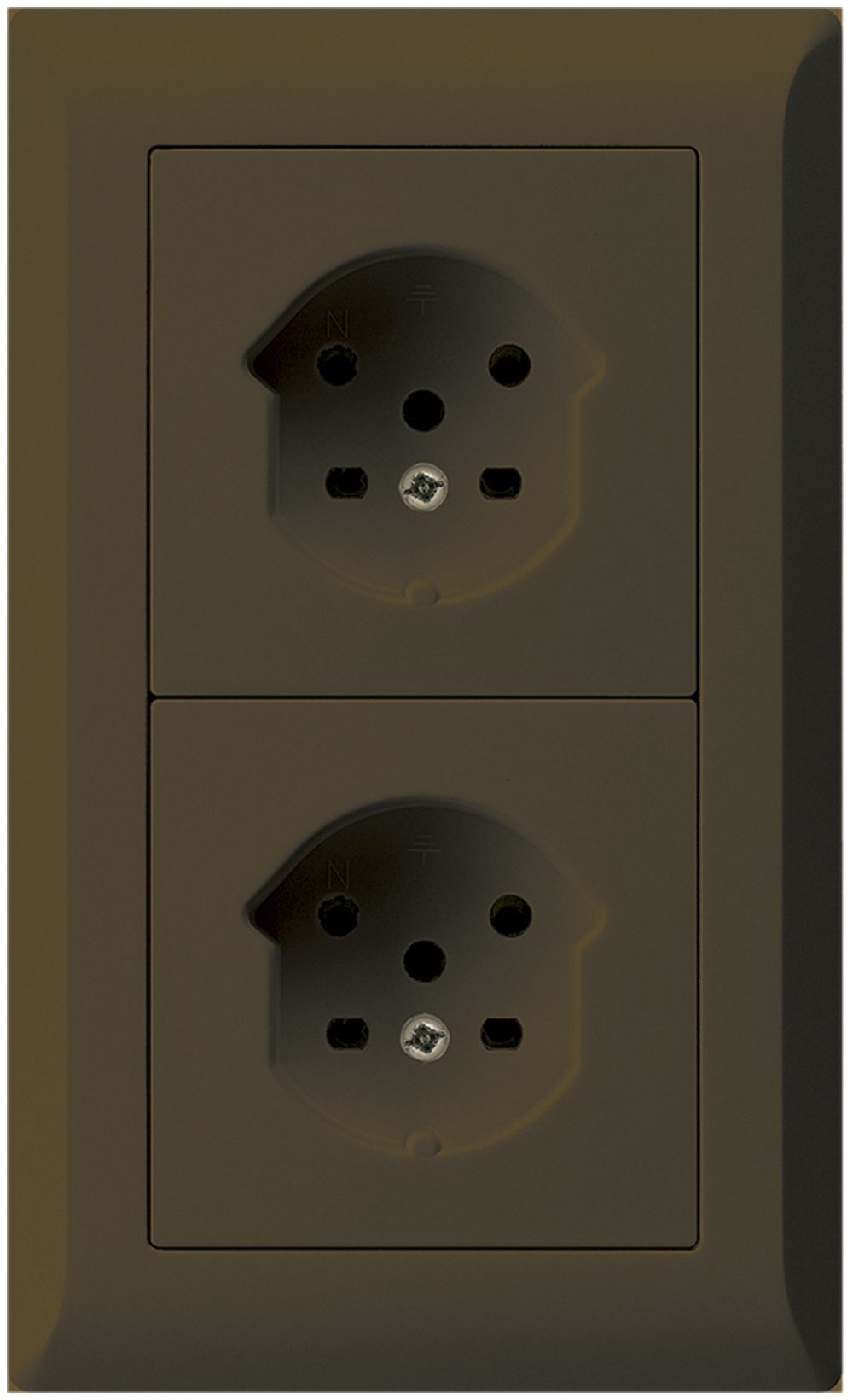 Combi ENC 2×1 HA kallysto.line 2×type 15 avec bornes enfichables brun