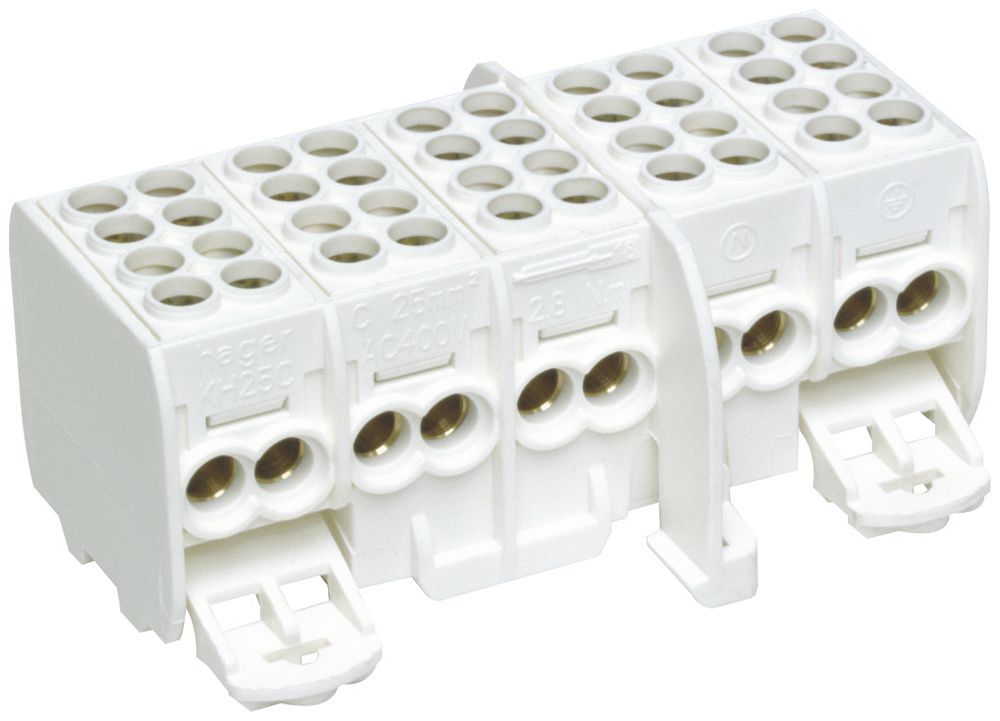 Borne principale Hager 5L 2×25/2×16mm² isolé