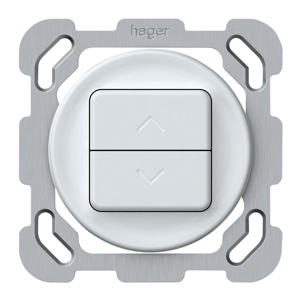 Interrupteur stores ENC origin 1P 2×touches 77×77mm blanc