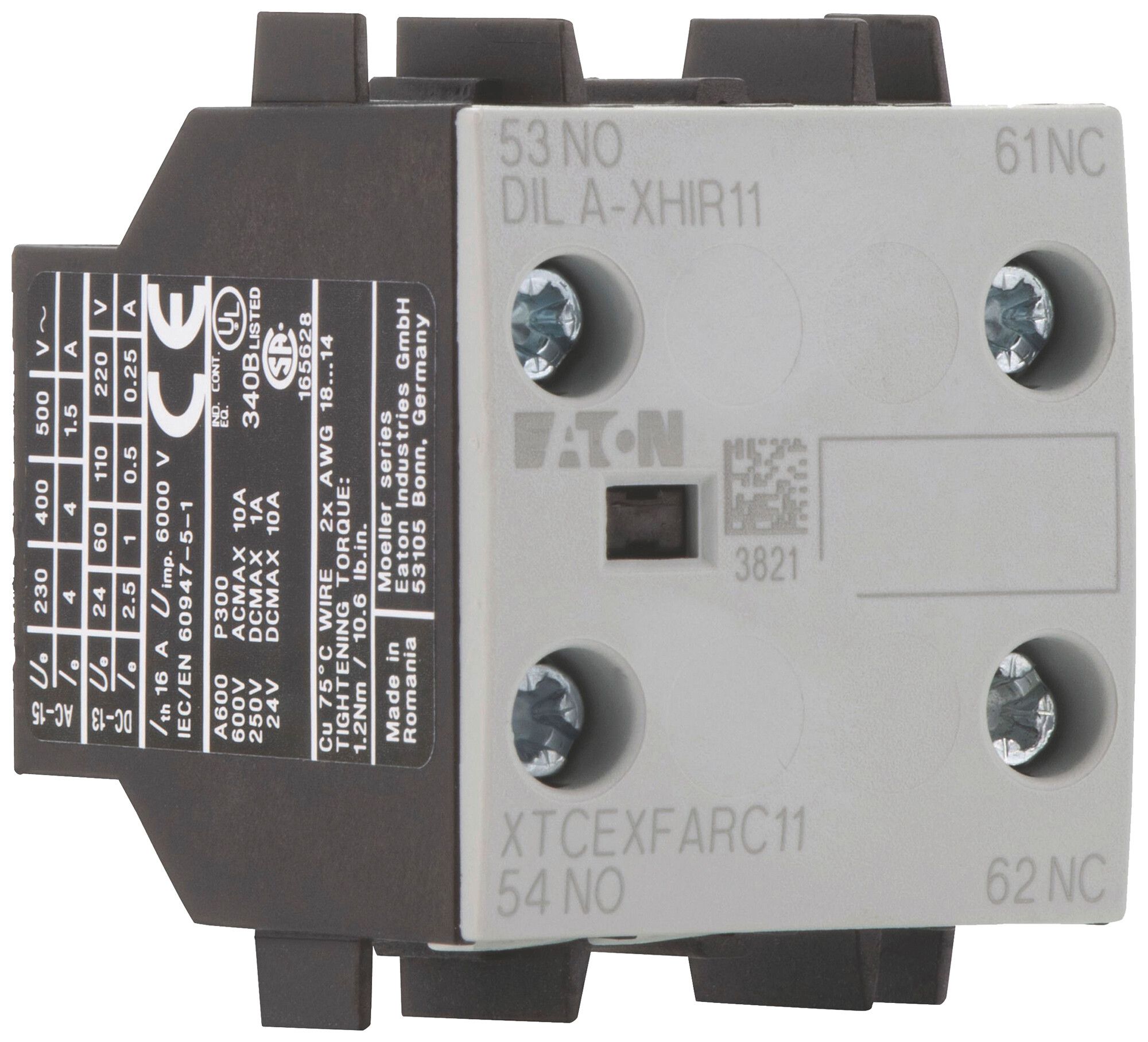 Contatto ausiliare Eaton DILA-XHIR11 1NO 1NC 4A raccordo a vite