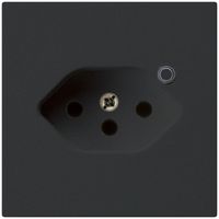 Steckdose Hager kallysto 1×T13 beleuchtet A schwarz