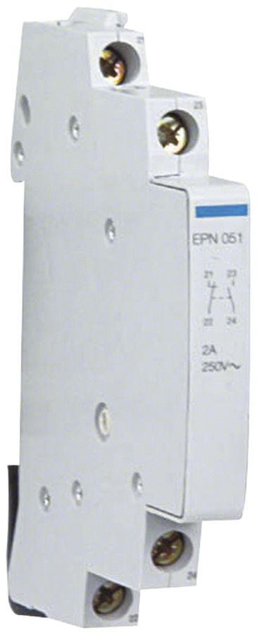 EB-Hilfskontaktblock Hager 2A 250V 1 Schliesser 1 Öffner 0 Wechsler 0.5TE