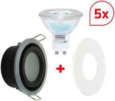 EB-LED-Spot DOTLUX MULTI GU10 6W 410lm 3000K IP65 MB DIM weiss 5er Set