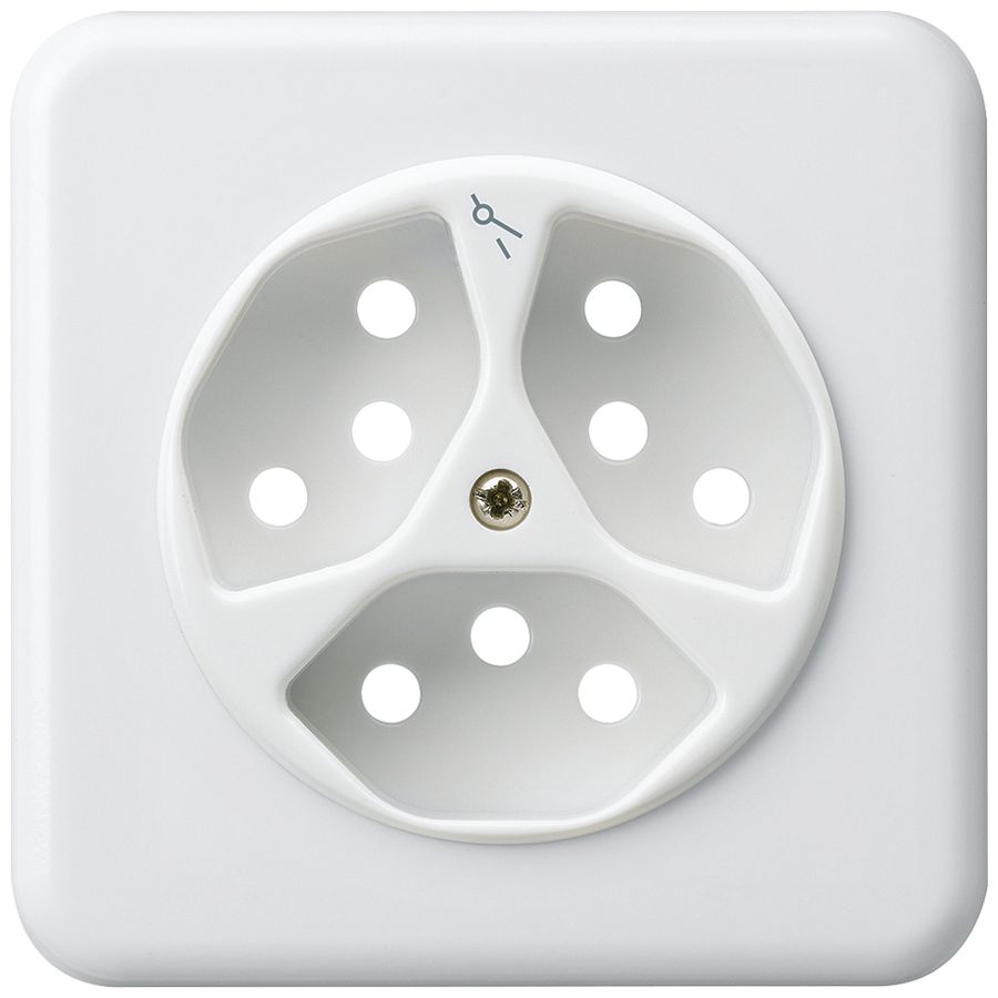 UP-Frontset basico 3×Typ 13/1 weiss 86×86mm mit Kinderschutz