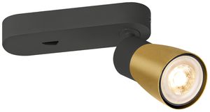 Spot SLV PURI 2.0 Dome CW GU10 1×6W REG Ø55×150×87mm nero/oro