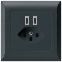 Prise de charge USB ENC Hager kallysto.line C-C 20W+T23 5V 92×92mm noir