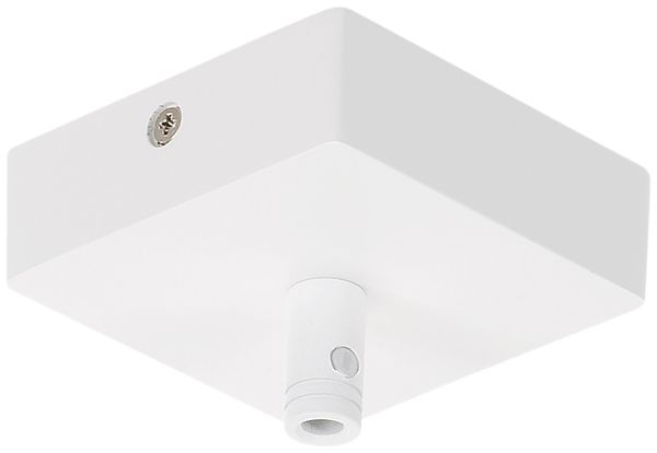 Rosace de plafond GLENOS, 85×85×27mm avec décharge de traction blanc mat