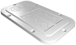 Flanschplatte Rittal AX, metrische Vorprägung, 256×149mm, Kunststoff