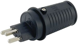 Stecker T23 250V 16A, IP55, S+, schwarz