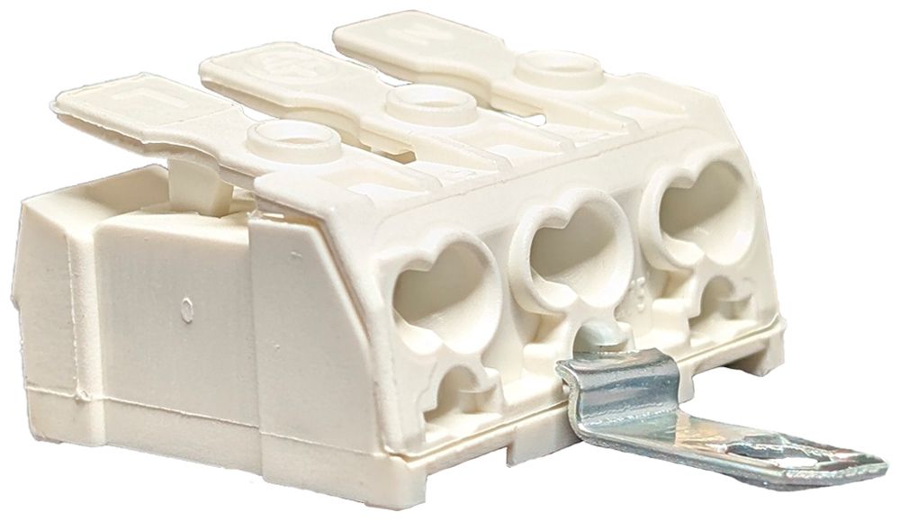 Borne de connexion 3P 0.5…2.5mm² leviers de commande étrier de mise à terre bc