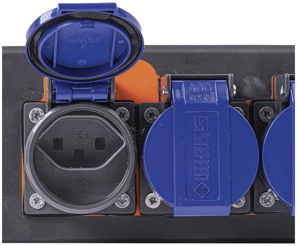 Prise multiple Steffen PROFESSIONAL 3×T23 3m noir