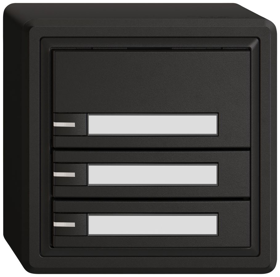 AP-Universaltaster EDIZIO.liv UNI SNAPFIX® 5…48V m.LED blau 3× 1-Tbed.Pap.sz