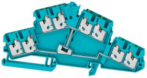 Borne de passage joignable WM S2T 2.5 8C VL BL 2.5mm² 4×2 DIN35 bl