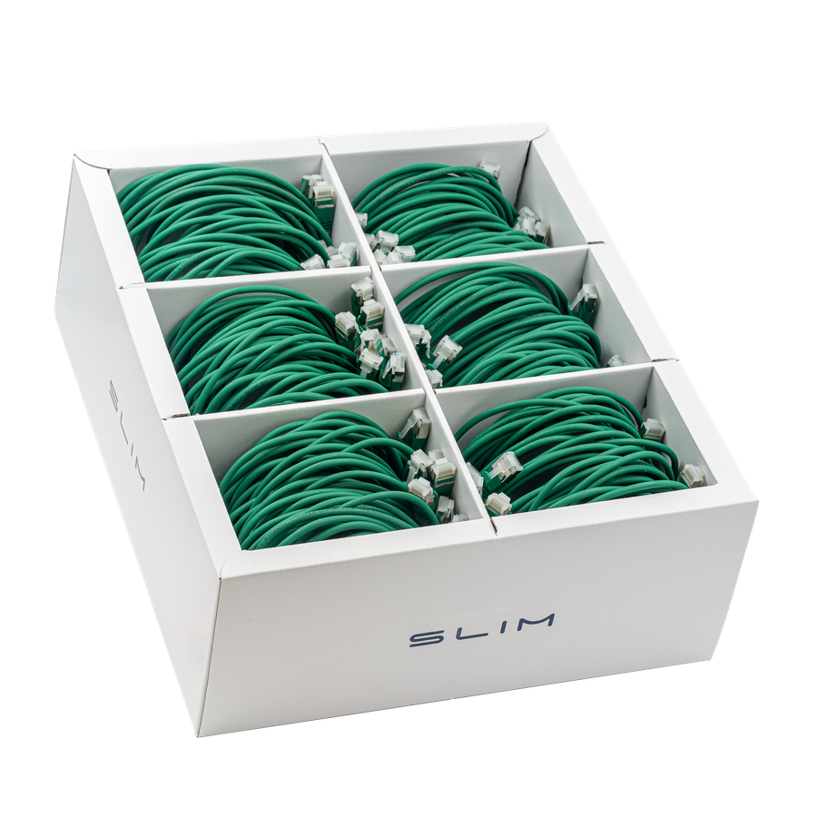 SLIM Patchkabel: 3m, grün, 36-Pack Cat.6A, U/FTP, LSOH, Klinke unbrechbar