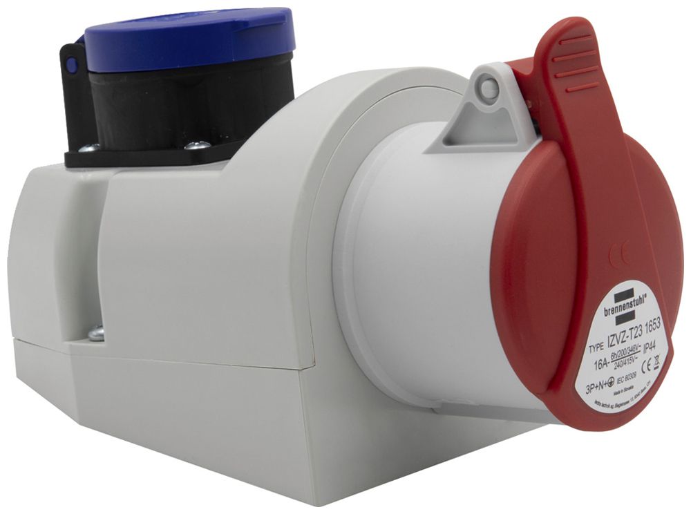 AP-Steckdose Brennenstuhl 1×CEE16/3+1×T23 (IP55) IP44