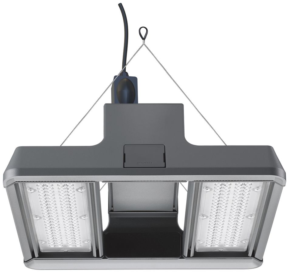 LED-Hallenstrahler Sylvania Sylbay 57W 9100lm 840 IP65 30°×60° DIM 410×386