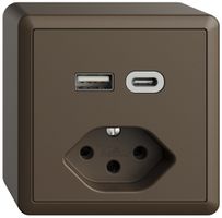 Prise AP USB type A+C + type 13 Feller EDIZIOdue FX54 230V 3000mA coffee