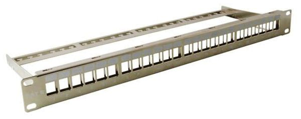 Patchpanel 19" INFRALAN 24-Port Keystone leer geschirmt 1HE, natur