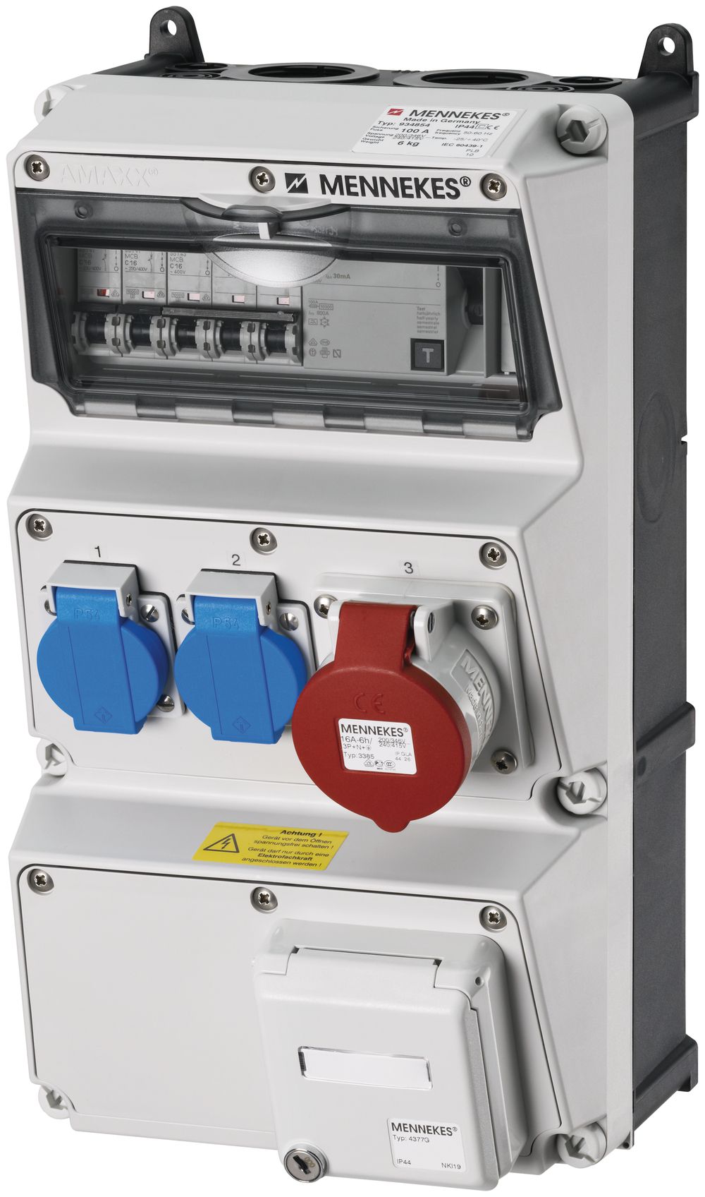 Stromverteiler Amaxx 40A 1×FI 4×LS 3×T23 2×RJ45 1×CEE16/5L