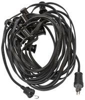 Guirlande d'illumination avec 15 douilles E27, T12, 15m, noir