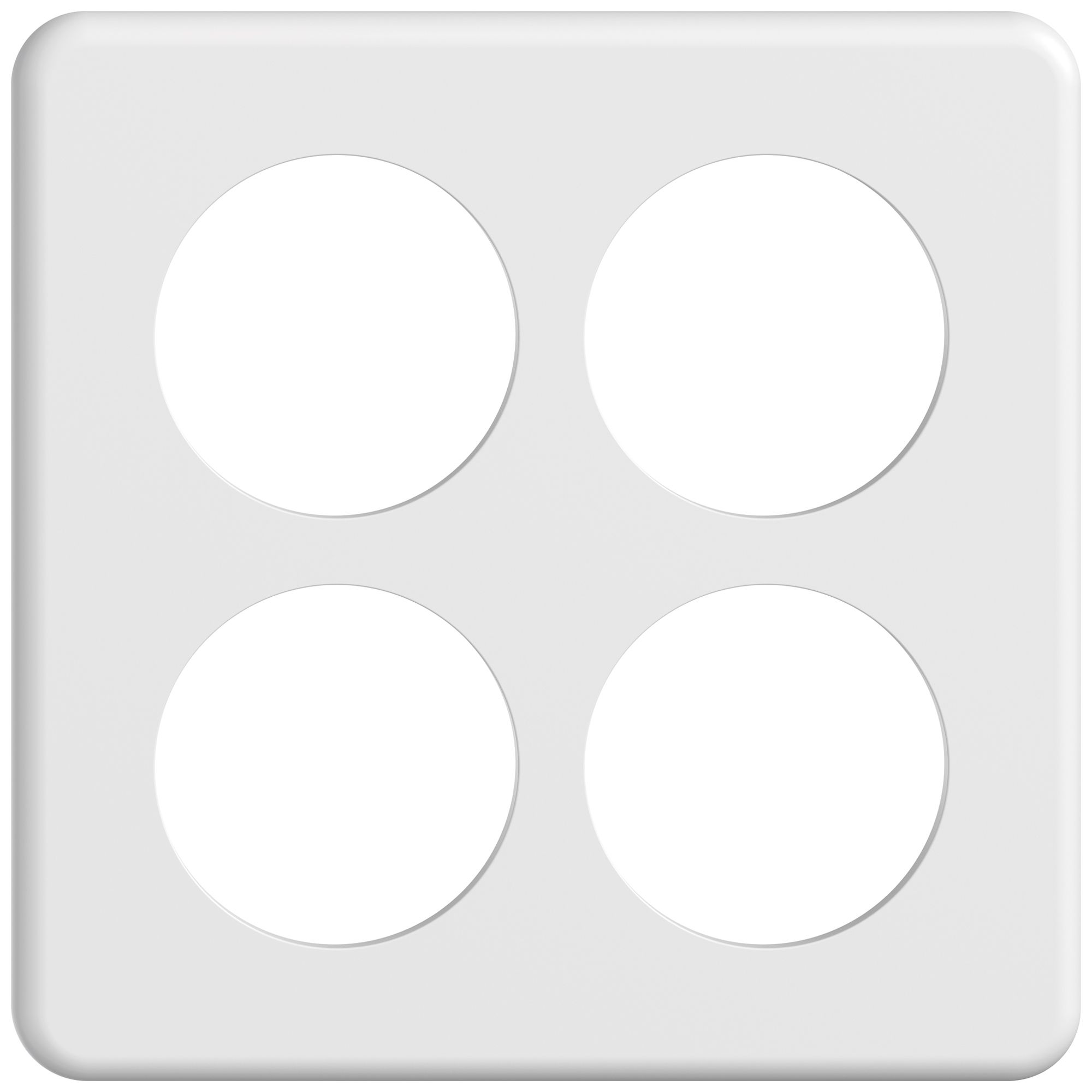 UP-Abdeckplatte STANDARDdue SNAPFIX® 2×2 4×Ø50 150×150mm ws