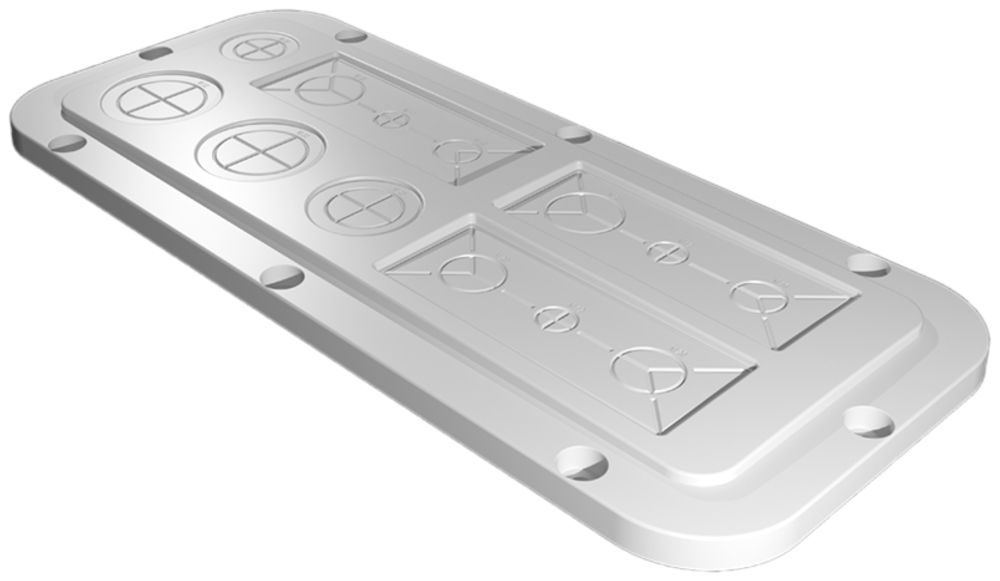 Plaque passe-câbles Rittal AX, estampage métrique, 339×149mm, mat.synthétique