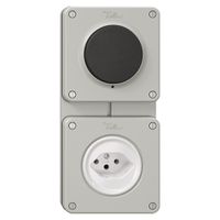 Combinaison NUPU NEVO, interrupteur à poussoir schéma 3/1L + prise type 13, grc