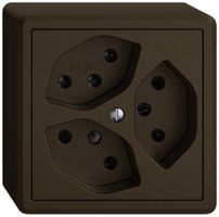 AP-Steckdose EDIZIO.liv SNAPFIX® 3×T13 br