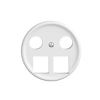 Kit di copertura Sdue Q, p.presa multimedia p.2×RJ45 Keystone, p.Ø60mm bianco