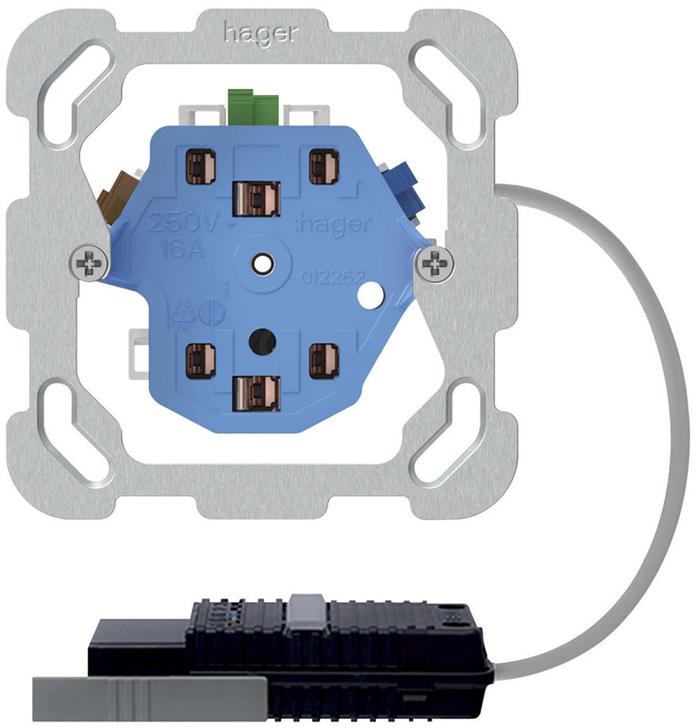 EB-Steckdose 2×Typ 13/23 Hager, L1, Rundkabel-Adapter