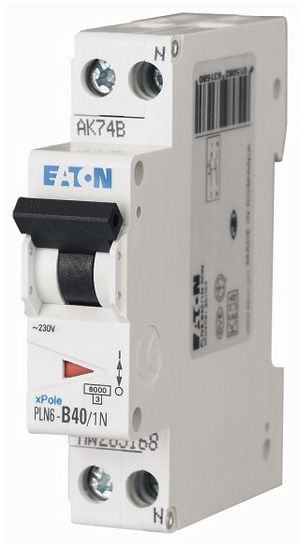 Leitungsschutzschalter Eaton C/40A 1P+N 6kA 1TE