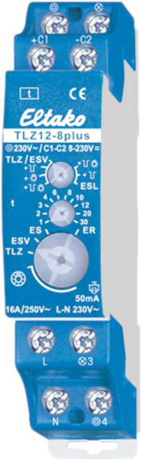 Timer per luce delle scale AMD Eltako TLZ12-8PLUS 8…230V 1S 16A/250V 1…30min